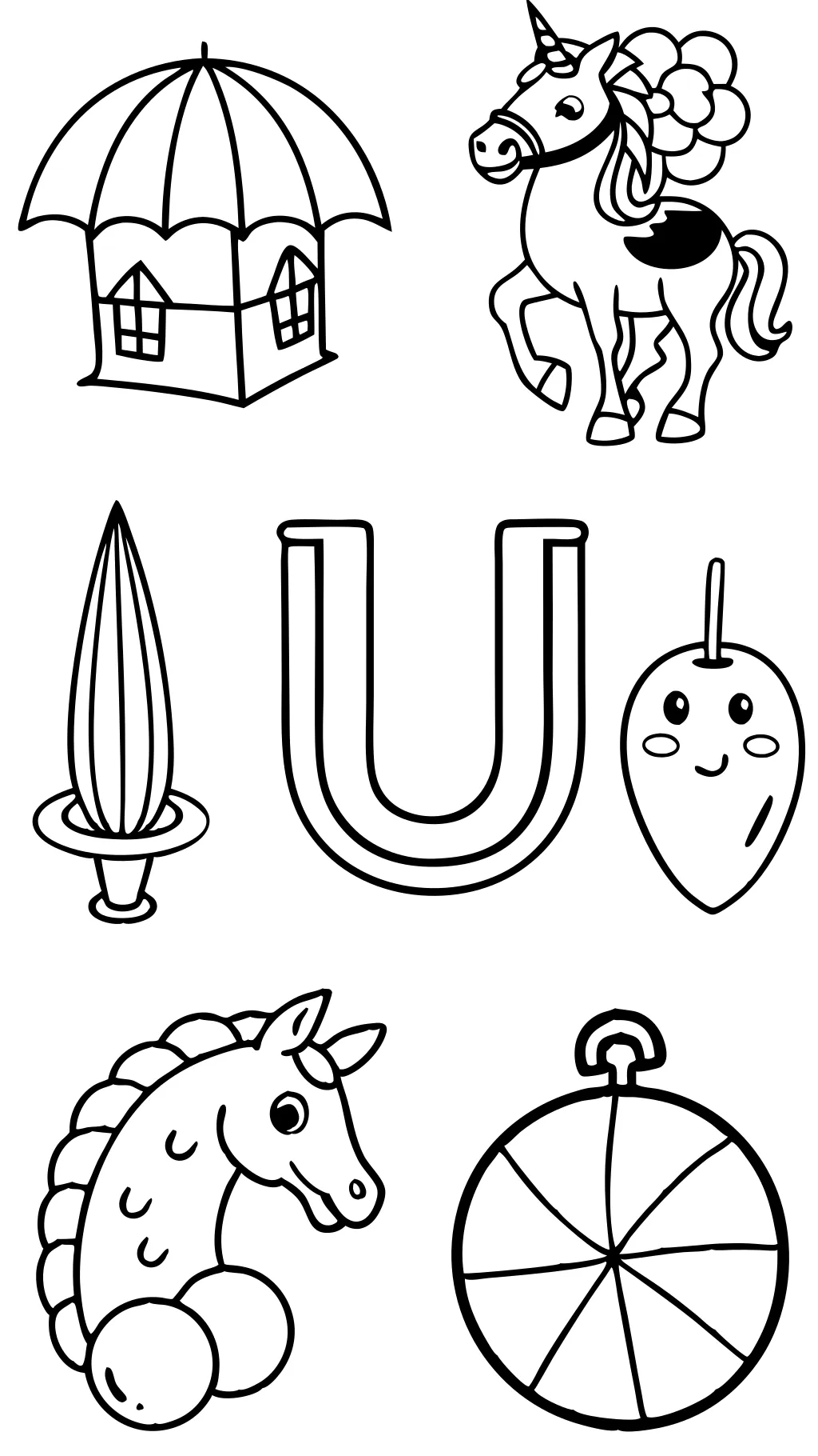 coloring pages for letter u